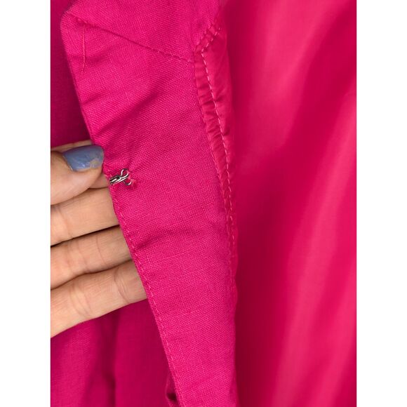 Kim Rogers 100% Linen Blazer Short Jacket Sz. XL Magenta Ruffle Workwear Dressy - Picture 8 of 9